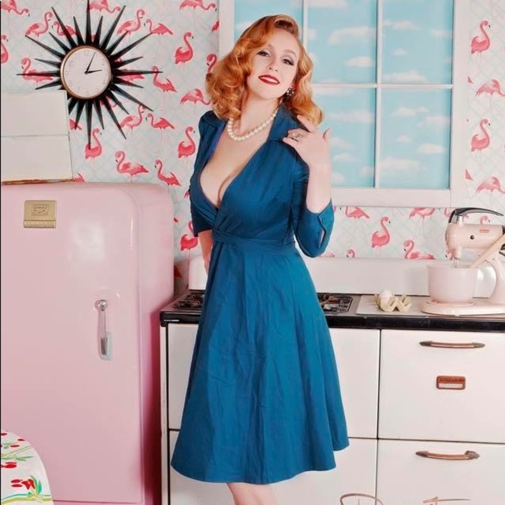 Navy wrap dress